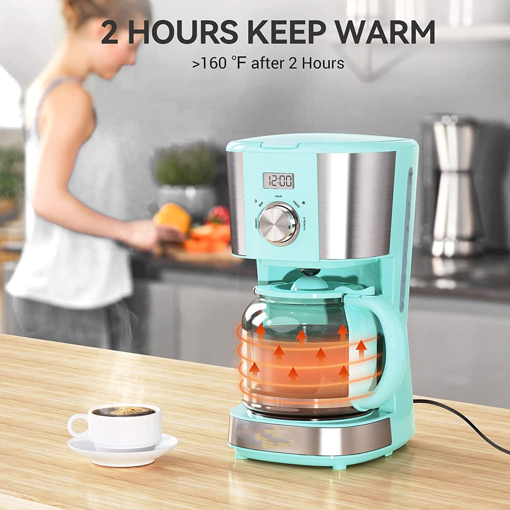 Blue 12-Cup Programmable Drip Coffee Maker S1388