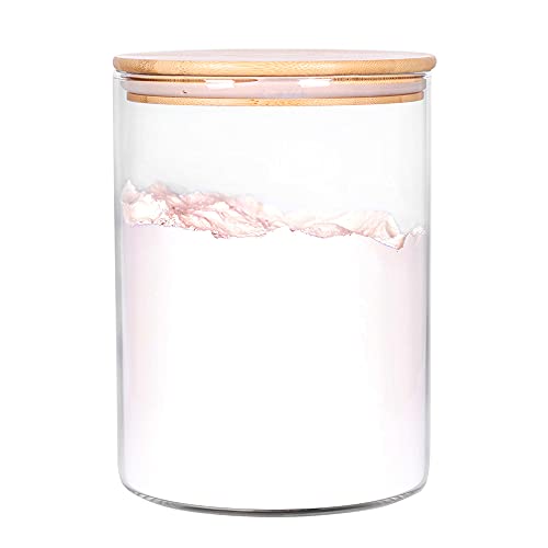 Glass Flour Container with Airtight Bamboo Lid, Large Glass Food Jar with Wooden Lid (3L) Y639486