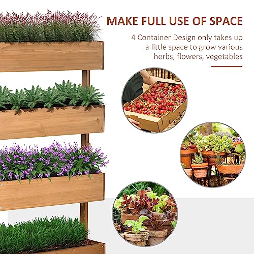 Gray Wooden 4 Tier Planter Box H28744
