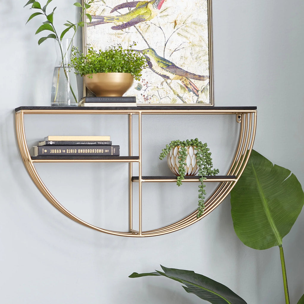 Gold Metal Decorative Wall Shelf W33693