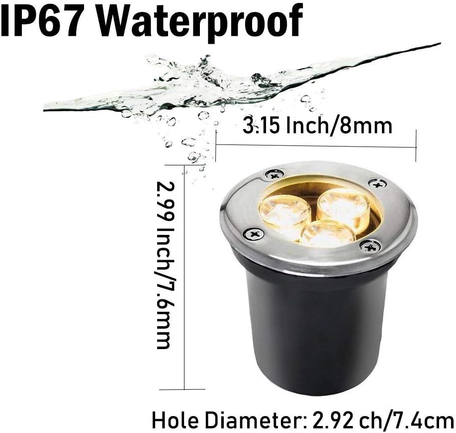 Warm White 6 Pack 3W LED Landscape Well Lights S6564