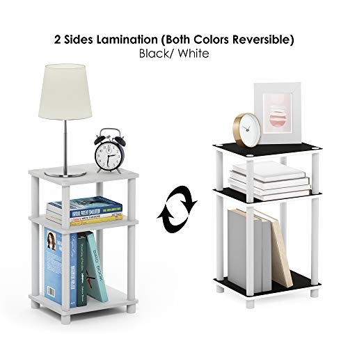 3-Tier End Table Side Table Night Stand with Plastic Poles K66254