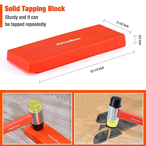 Laminate Wood Flooring Installation Kit with Tapping Block, Pull Bar, Mallet, Kneepads, 30-Piece Spacers T943442