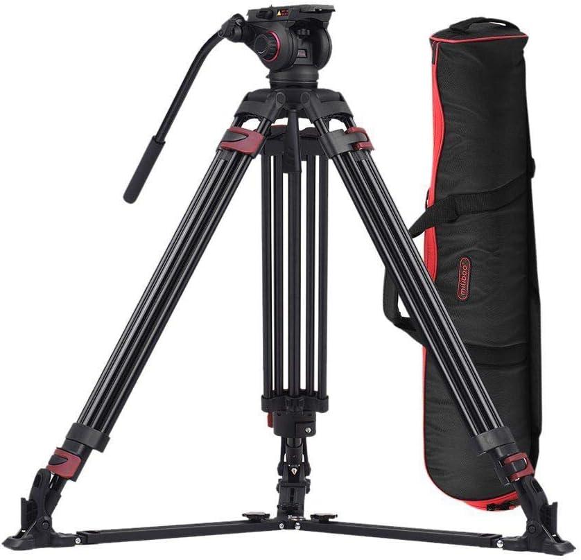 Heavy Duty Aluminum Fluid Head Video Tripod with Ground Spreader E3036