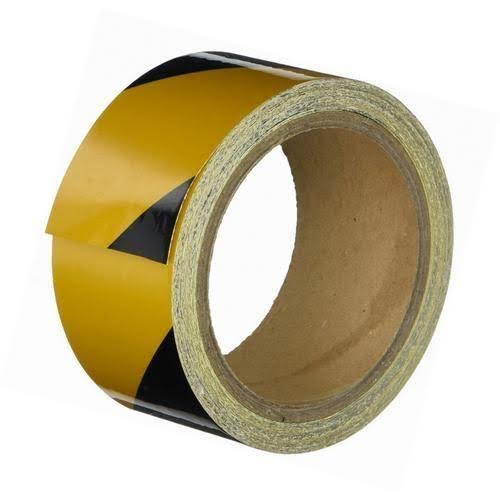 Reflective Hazard Black / Yellow Tape, 17 in x 33 ft J78490