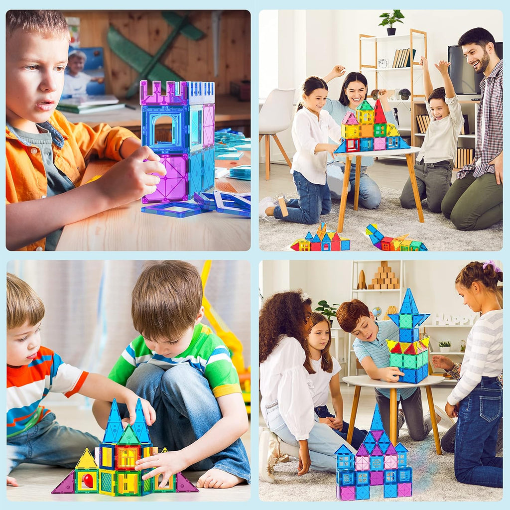 Magnetic Tiles 102Pcs Building Blocks Toy Castle Building Kit U124959