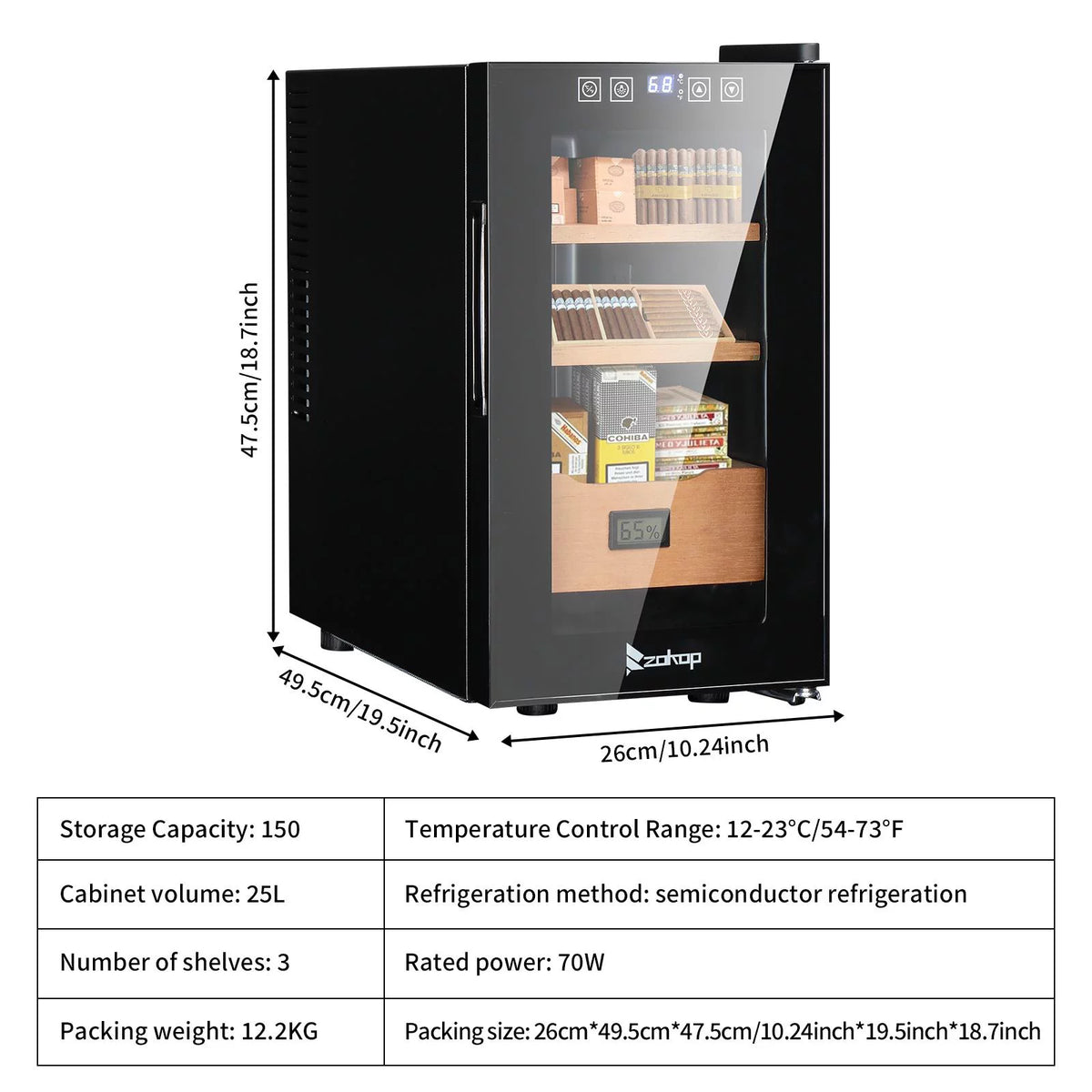25L Electric Cigar Humidor 150 Counts V39557