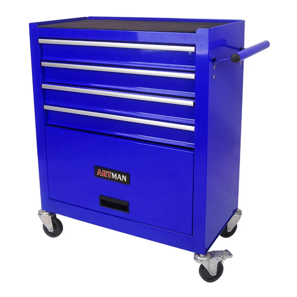 Blue 4 Drawers Rolling Tool Chest Cabinet with Wheels J703