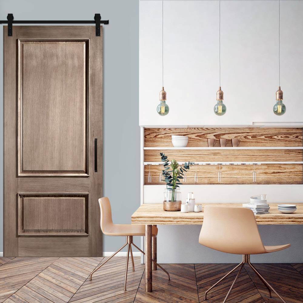 Matte Black Barn Door Hardware Set with 5 ft Track C833954