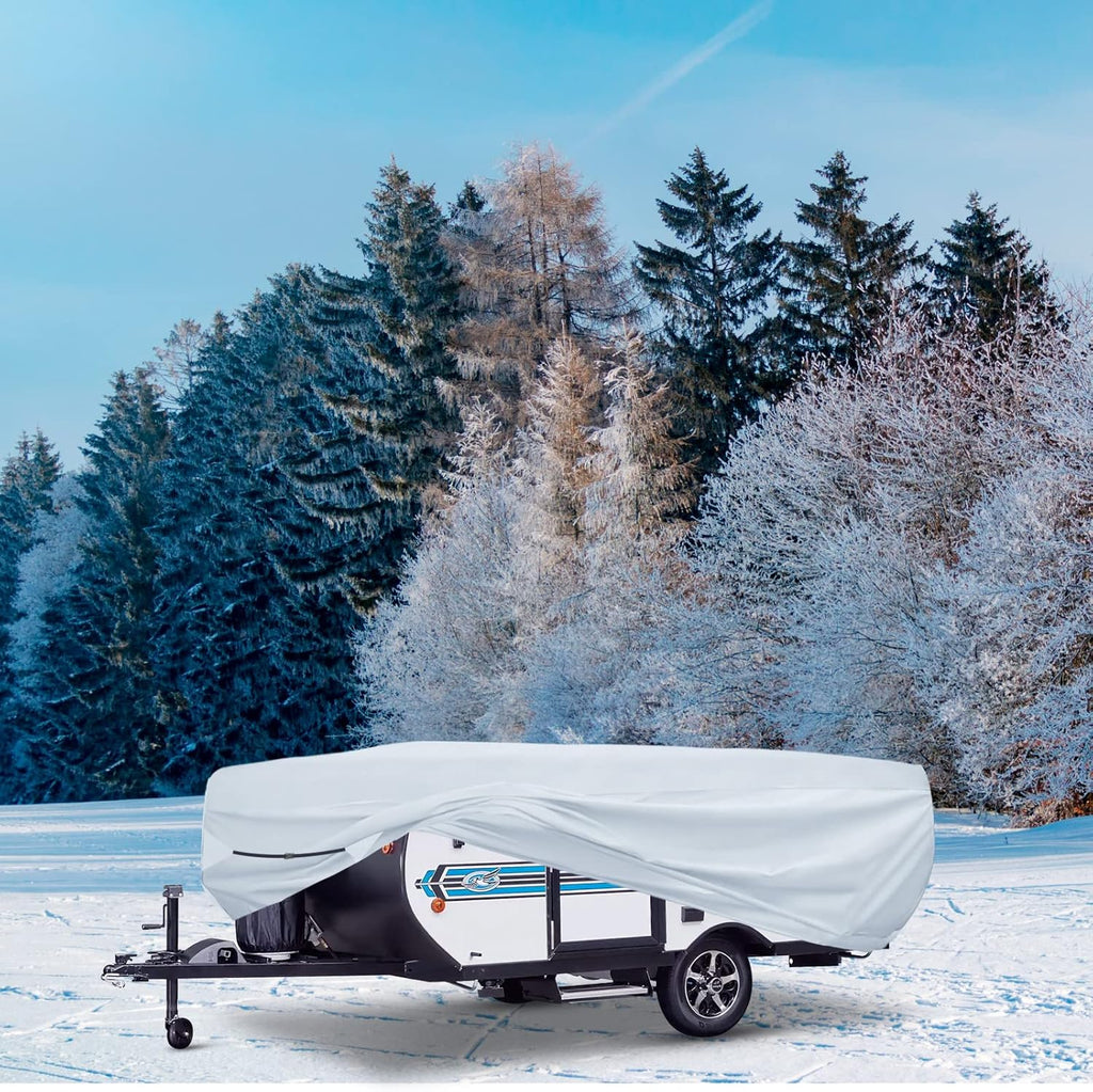 Silver 500D Popup RV Cover for 12 13 14ft Trailers, 87" W 42" H K4945
