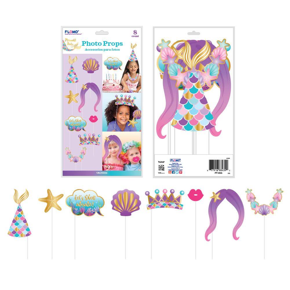8 Piece Mermaid Party Photo Props C263