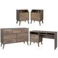 4-Piece Set with 2 Nightstands 7-Drawer Dresser and Computer Desk A365636