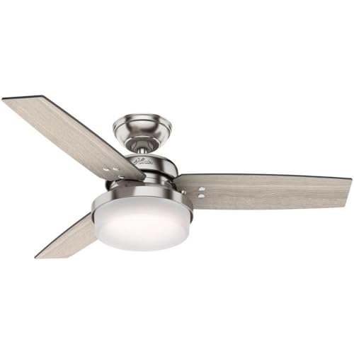 44" Brushed Slate Indoor Ceiling Fan with LED Light and Remote Control D156933