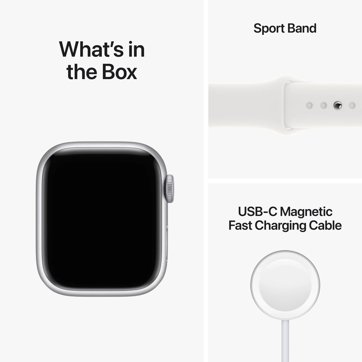 Silver Aluminum Case with White Sport Band Smartwatch C172172