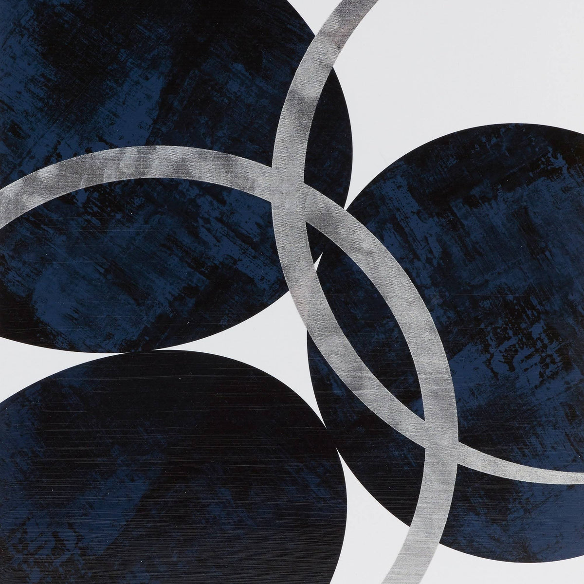 Navy Gel Coated and Silver Foil Canvas H417