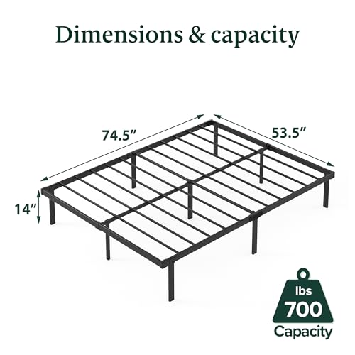 14 Inch Black Metal Platform Bed Frame, Twin R3753