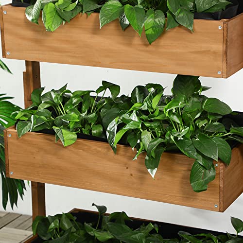 Gray Wooden 4 Tier Planter Box H28744