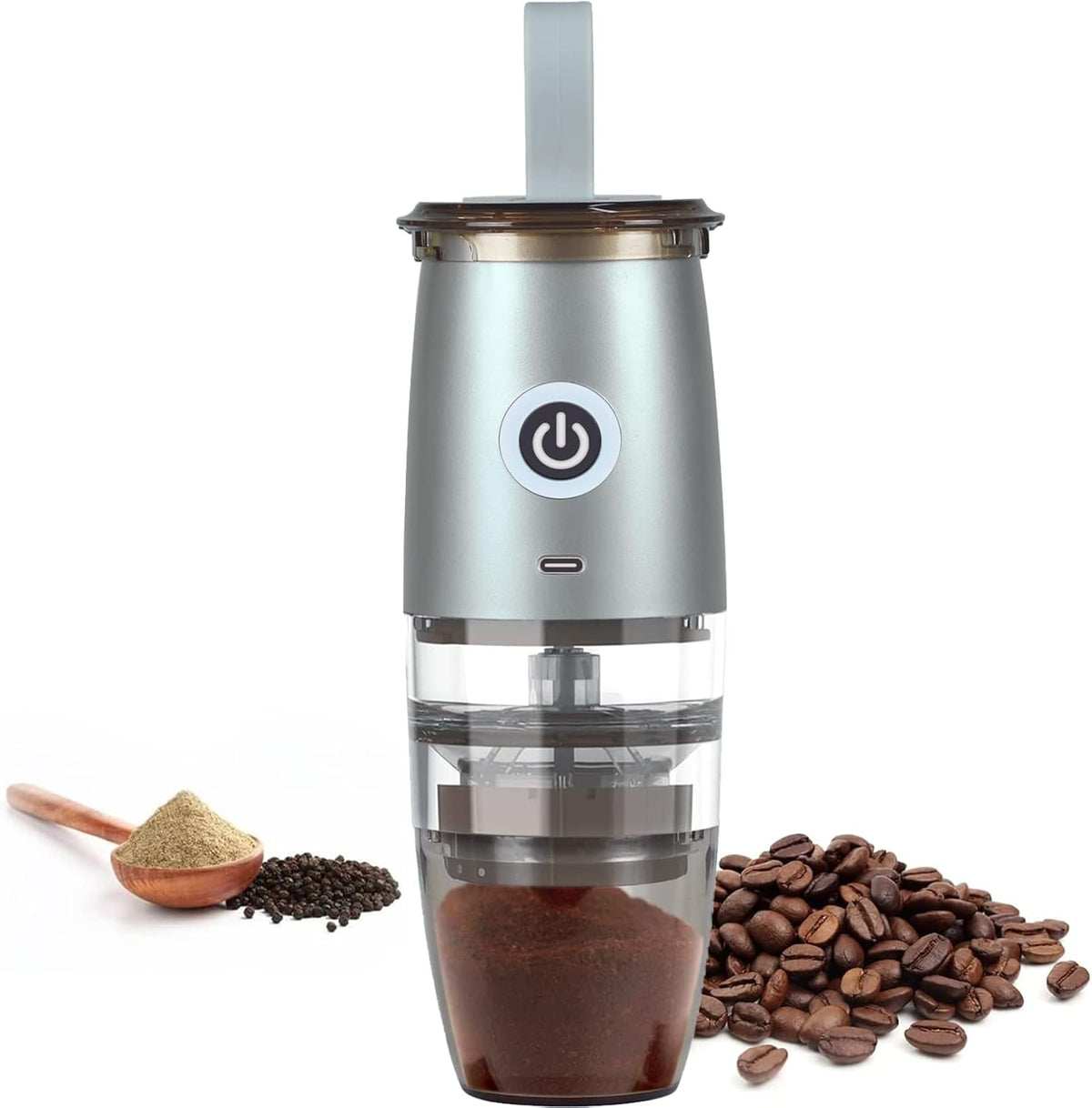 White Electric/Manual 2-in-1 Burr Coffee Grinder, Pack of 2 B614