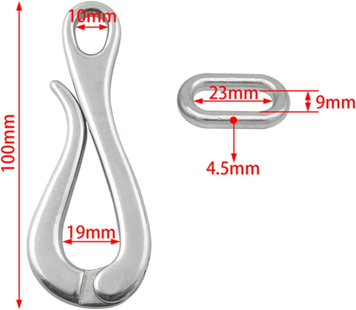 Stainless Steel 316 Pelican Hooks & Eye with Quick Release Link B783583
