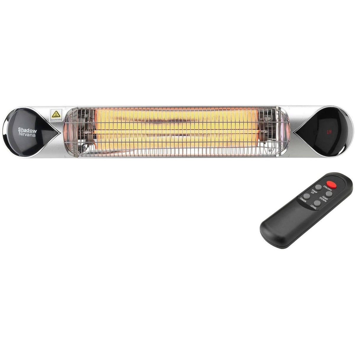 Silver Electric Carbon Infrared Heat Lamp with Remote Control R830475