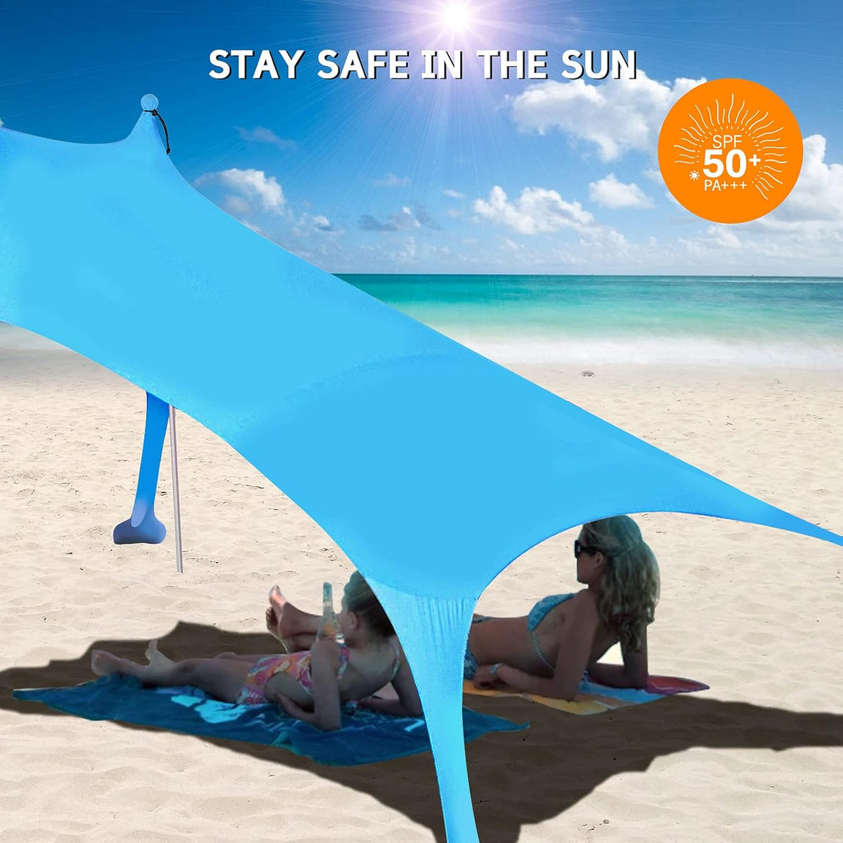 7×7 FT UPF50+ Pop Up Beach Tent Sun Shelter M5725