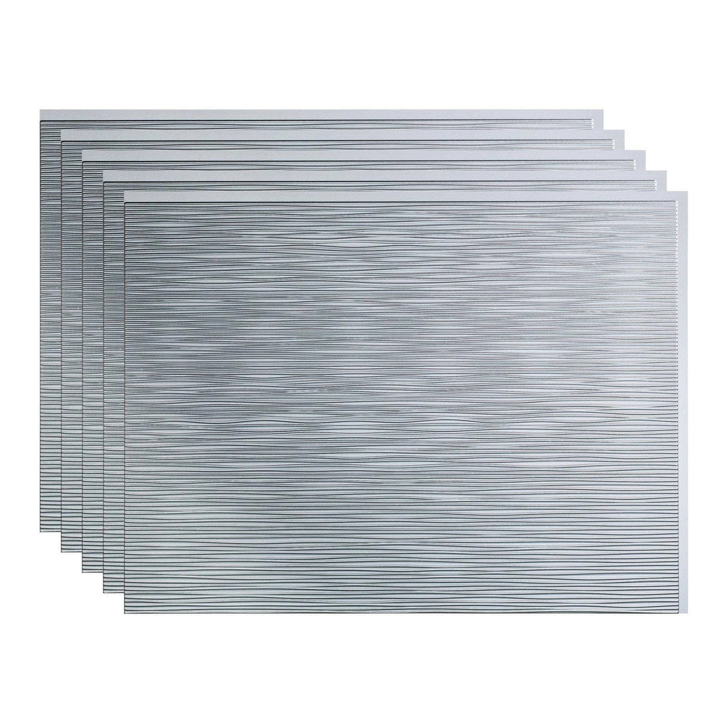 18in x 24in Ripple Silver Backsplash Panel (5 Pack) D7640