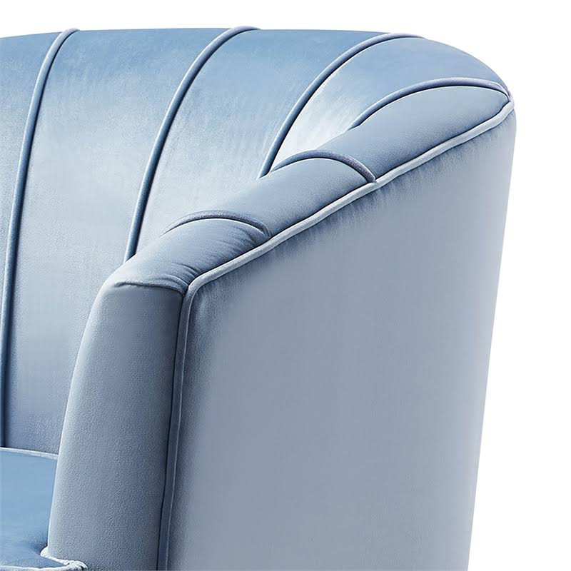 Aqua Gray Velvet Accent Chair R57239