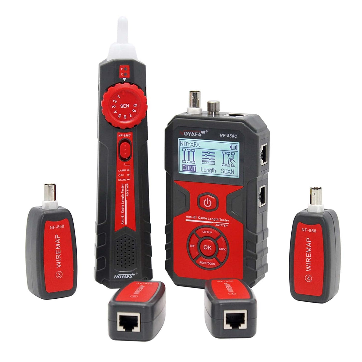 LCD Network Tester, RJ11 RJ45 Coax Cable Tester with VFL and POE Z50828