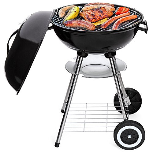 18-inch Portable Steel Charcoal BBQ Grill, Black A50832