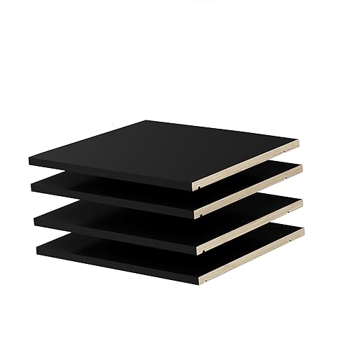 Set of 4 Solid Wood Shelves, Java Espresso W737261