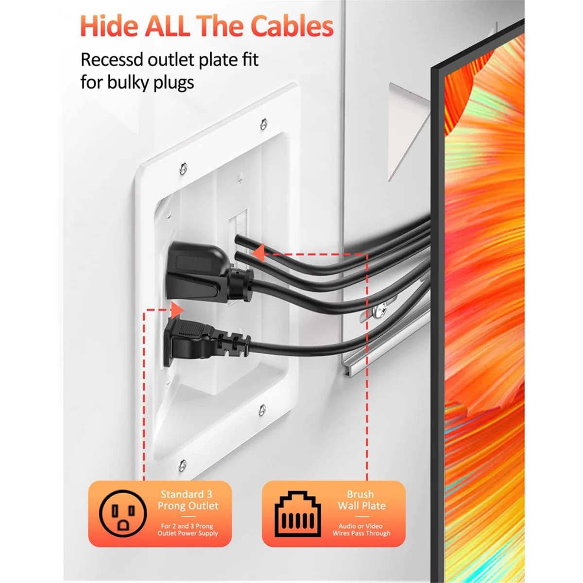 Recessed Outlet Box Cable Management Kit 15A 125V X137803