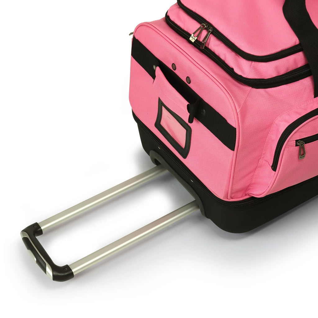 Pink/Black 28 inch Collapsible Duffel with Wheels Q84888