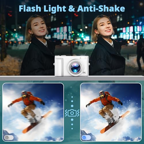 48MP 4K Digital Camera with 16X Zoom and Flip Screen Q1443
