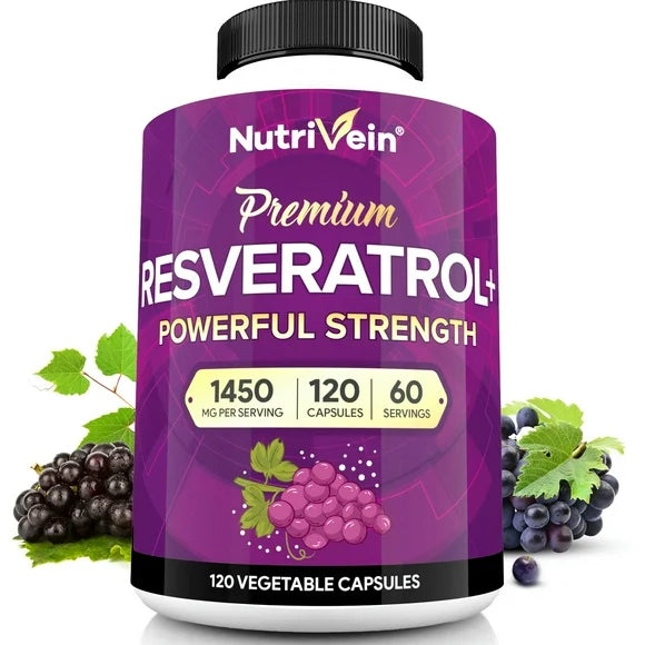Resveratrol 1450mg Antioxidant Supplement 120 Capsules U111672