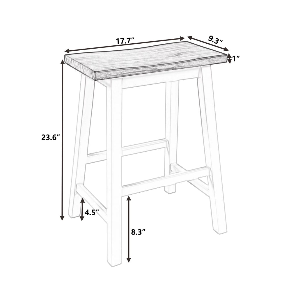 Set of 2 Solid Wood Counter-Height Stools K878