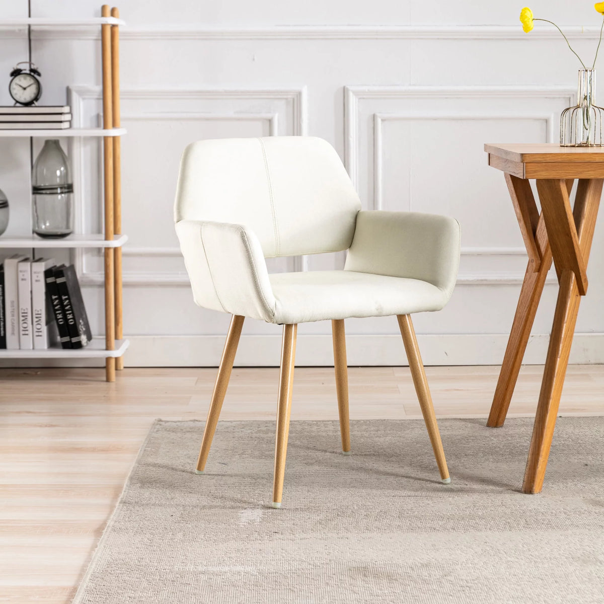 Modern Fabric Accent Chair with Metal Legs Y275423