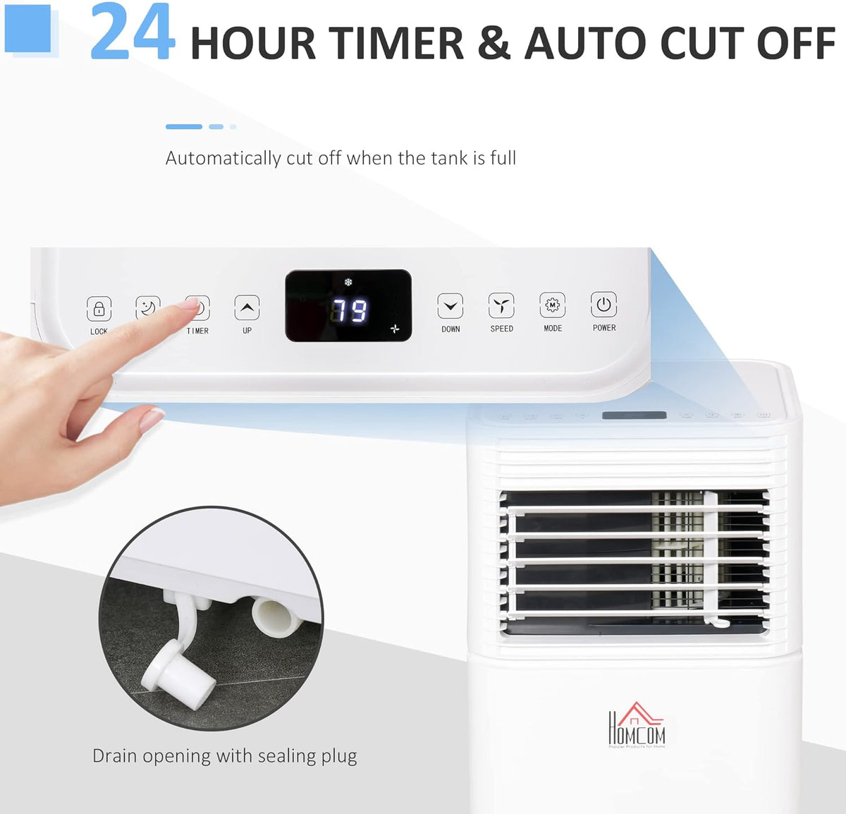 White Mobile Portable Air Conditioner with Remote Control S952