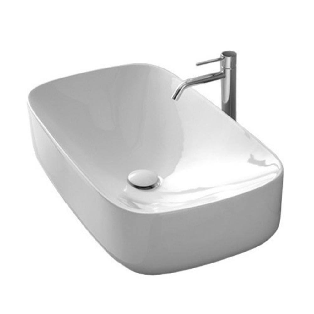 Oval White Ceramic Vessel Bathroom Sink H10077