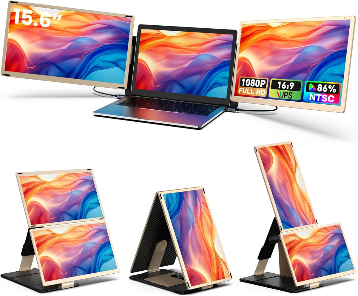 15.6’’ Portable Triple Monitor with IPS FHD 1080P Display B640