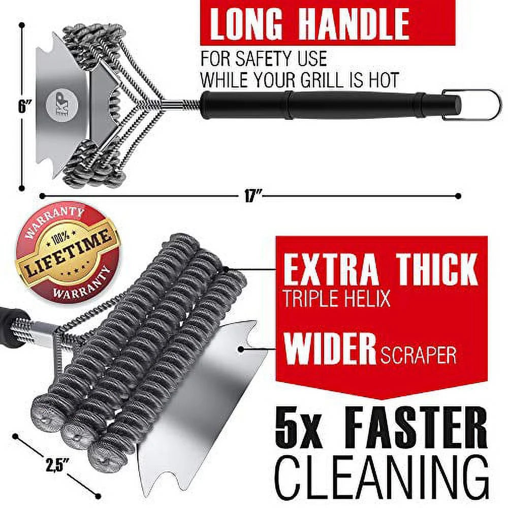 Bristle Free Grill Brush and Scraper Set with 2 Grill Mats U3710