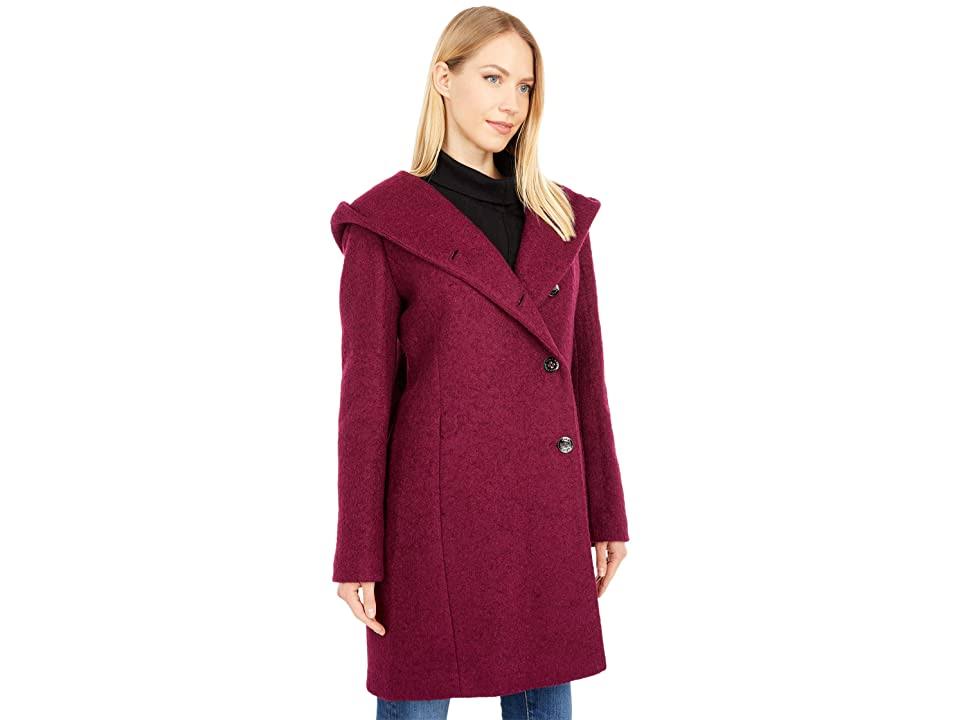 Purple Wool-Blend Coat U577