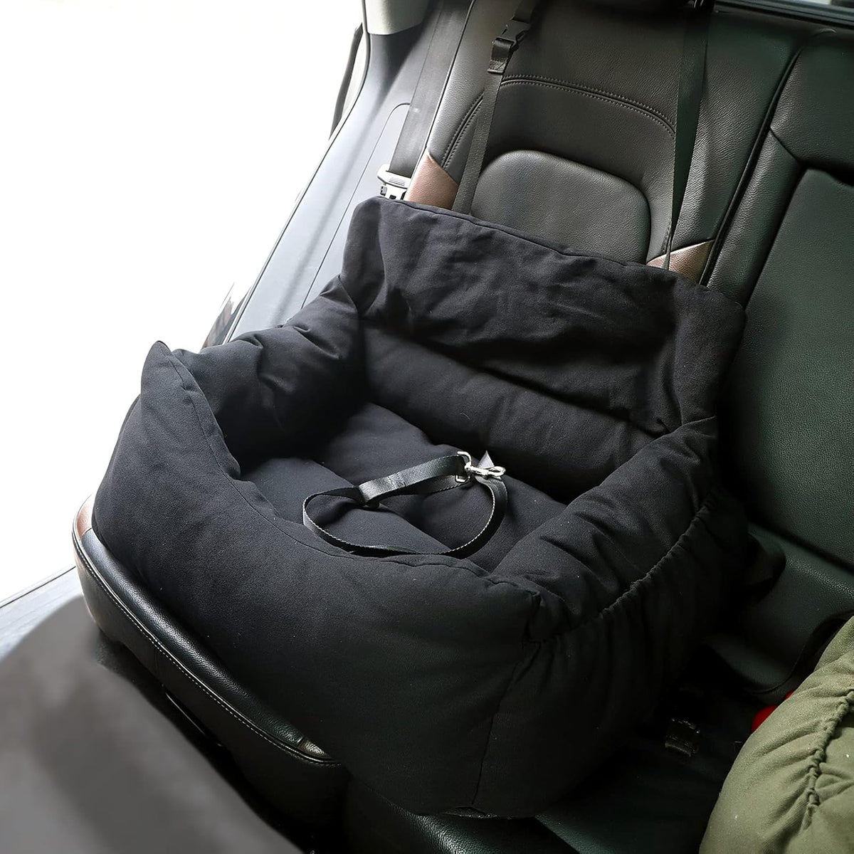 Dog Car Seat Pet Booster Seat 2-in-1 Car Dog Bed with Storage Pocket Waterproof Non-Slip H7983