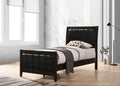 Twin Upholstered Bedroom Set Cappuccino and Black L39502