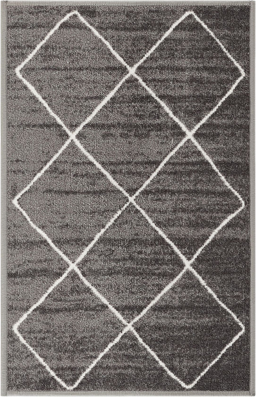 Grey Diamond Lattice Print Indoor Outdoor Area Rug B33242