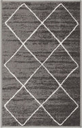 Grey Diamond Lattice Print Indoor Outdoor Area Rug B33242
