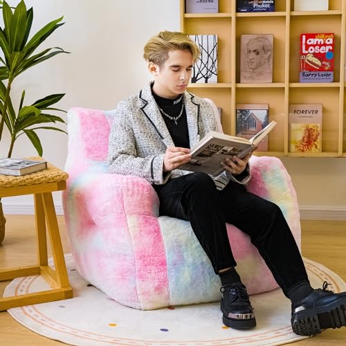 Faux Fur Memory Foam Bean Bag Chair V9623