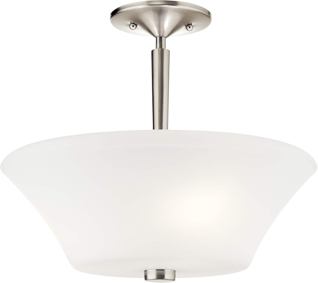 15 3 Light Semi Flush with Satin Etched Cased Opal in Olde Bronze E57887