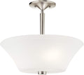 15 3 Light Semi Flush with Satin Etched Cased Opal in Olde Bronze E57887