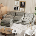 Gray L-shaped Sectional Sofa with Reversible Chair B655