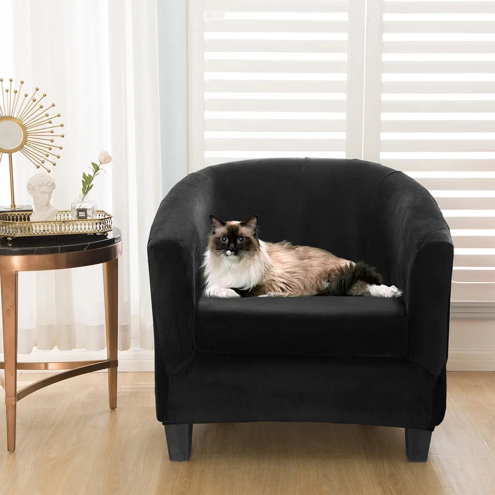 Velvet Tub Chair Covers 2-Piece F712372
